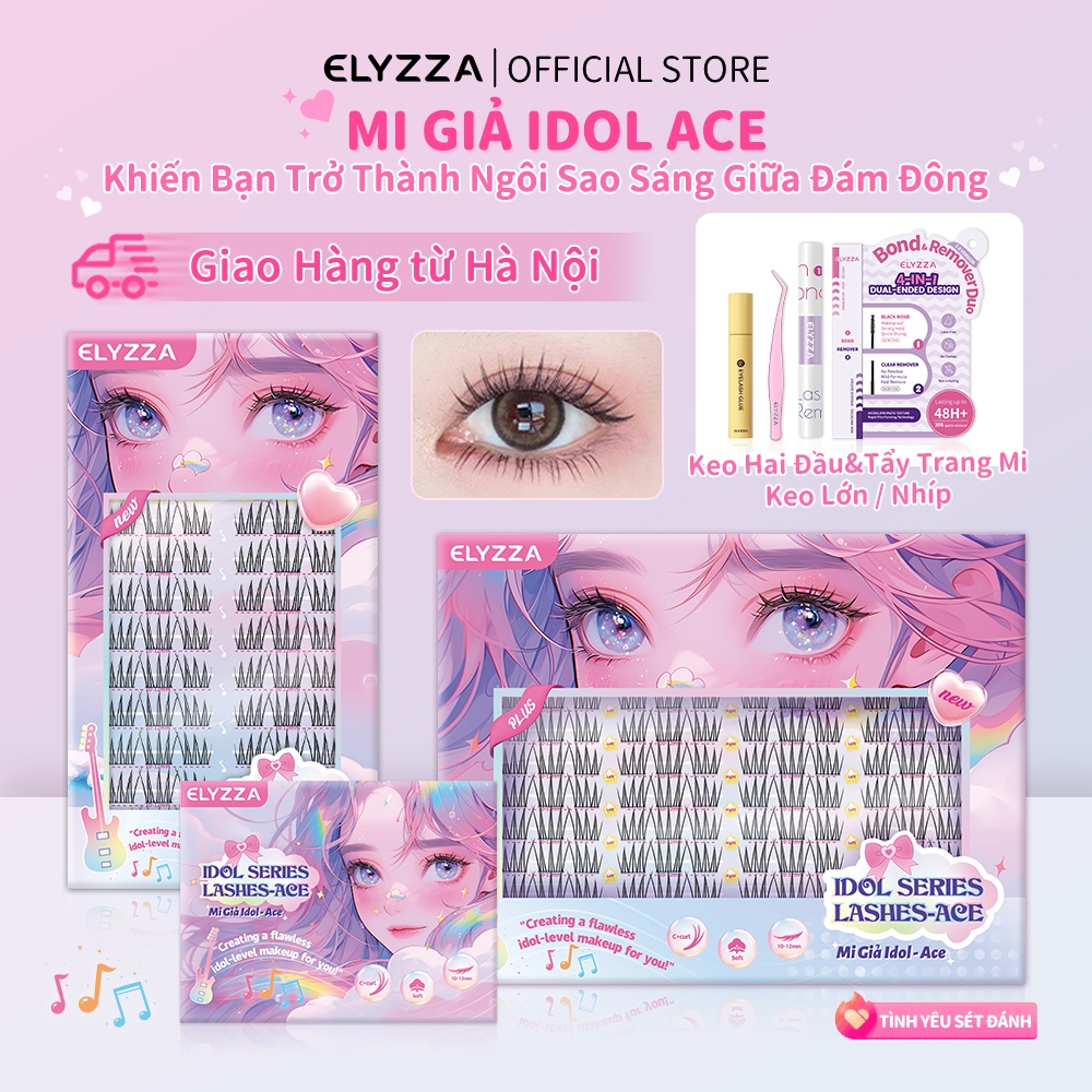 [HOT] MI GIẢ IDOL ACE ELYZZA Lông Mi Giả Tự Nhiên, 10-12mm Mi Tách Sợi, Mi Cụm Mềm Mại Và Dễ Sử Dụng, Mi Giả Cụm Ăn Ảnh, Mi Chùm 3 Cụm, Sợi Mi Có Thể Sử Dụng Được Nhiều Lần