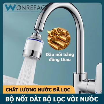 Bộ Lọc Nước Tại Vòi Tăng Áp Nối Dài Vòi Nước Nhà Bếp Lavabo - Thiết Kế Trong Suốt Theo Dõi Lõi Lọc Sạch Cặn Bẩn Vi Khuẩn Đầu Nối Đồng Thau Siêu Bền Xoay Đa Hướng 720 Độ Phụ Kiện Vệ Sinh Thông Minh Cao