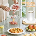 Máy chế biến thực phẩm PZZ, Máy xay thịt 2 tốc độ, Máy xay thực phẩm điện với 2 lưỡi dao bốn lớp, Một bát thủy tinh Một bát bằng thép không gỉ, Thích hợp cho rau củ, hành tây, tỏi, thịt, các loại hạt và thức ăn cho bé — ảnh 3