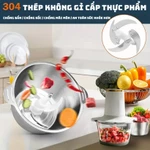 Máy chế biến thực phẩm PZZ, Máy xay thịt 2 tốc độ, Máy xay thực phẩm điện với 2 lưỡi dao bốn lớp, Một bát thủy tinh Một bát bằng thép không gỉ, Thích hợp cho rau củ, hành tây, tỏi, thịt, các loại hạt và thức ăn cho bé — ảnh 5