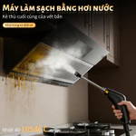 Máy làm sạch hơi nước áp suất cao PZZ Mỹ 220V Làm nóng nhanh 15 giây, nhiệt độ 105°C, máy làm sạch di động, dùng cho ô tô, nhà bếp, nội thất — ảnh 8