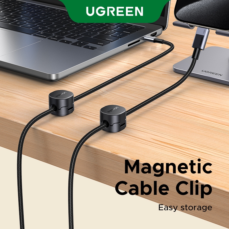 [Không có cáp] Khóa quản lý cáp từ tính UGREEN 3 gói / 6 gói Chất liệu nhựa màu đen