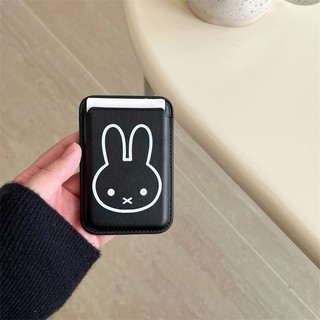 Ốp điện thoại đựng thẻ thỏ vẽ dòng phù hợp cho iPhone 11 12 Pro 13 Pro Max 15 Pro Max 14 16 Pro 16 Plus 17 Air 17 Pro 17 Pro Max