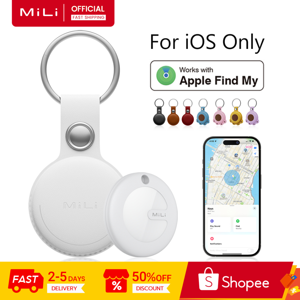 Bộ theo dõi Bluetooth MiLi MiTag, Công cụ tìm chìa khóa và định vị thú cưng cho chìa khóa, túi xách và hơn thế nữa, Phạm vi lên tới 120m, Chống nước, Công cụ tìm điện thoại, Tương thích với iOS