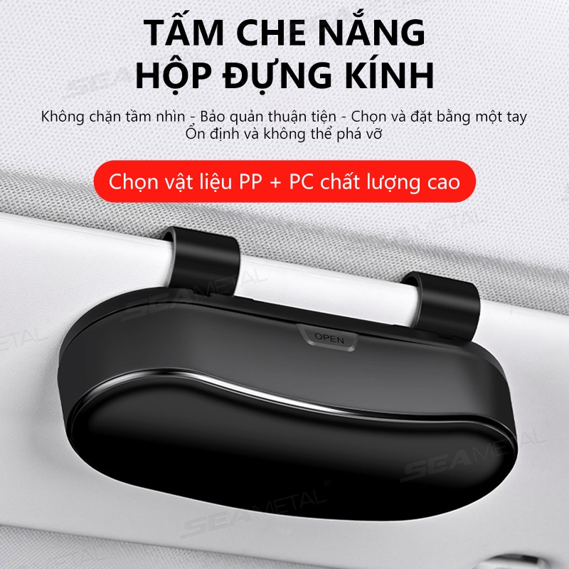 Hộp đựng kính râm ô tô SEAMETAL Tấm che nắng đa năng Chống trầy xước Tự động tổ chức Giá đỡ kính ô tô Lái xe đường bộ