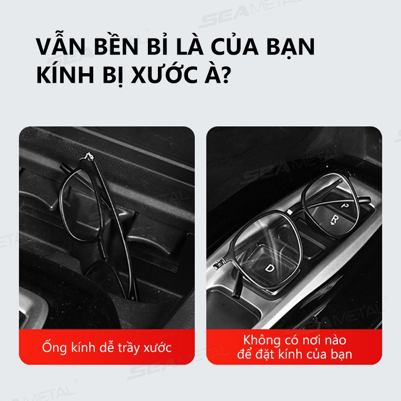 Hộp đựng kính râm ô tô SEAMETAL Tấm che nắng đa năng Chống trầy xước Tự động tổ chức Giá đỡ kính ô tô Lái xe đường bộ
