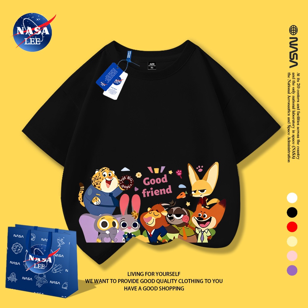 Áo thun trẻ em NASA LEE in hình hoạt hình Zootopia, form rộng thoải mái, chất liệu 100% cotton.