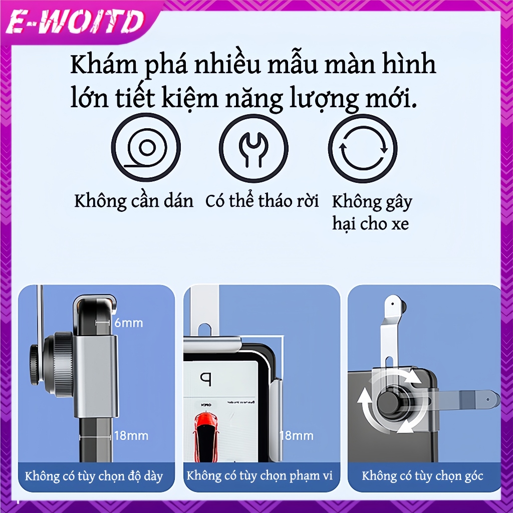 Giá đỡ điện thoại ô tô E-WOITD Giá đỡ điện thoại di động trên ô tô Không có hỗ trợ gắn GPS từ tính HNVN