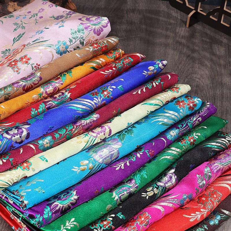 Begonia Hoa Thổ Cẩm Vải Hanfu Kimono Đường Trang Phục Sườn Xám Lụa Satin Vải Quần Áo 0.5 Mét JA28