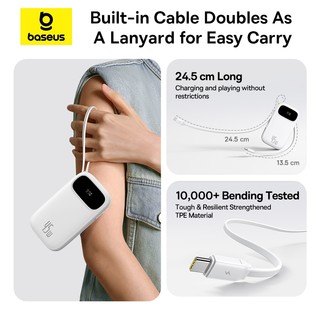 Baseus Qpow3 45W 20000mAh Màn hình kỹ thuật số Sạc nhanh Powerbank Tích hợp Cáp kép Type-C Power Bank