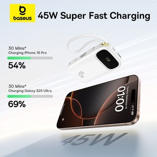 Baseus Qpow3 45W 20000mAh Màn hình kỹ thuật số Sạc nhanh Powerbank Tích hợp Cáp kép Type-C Power Bank