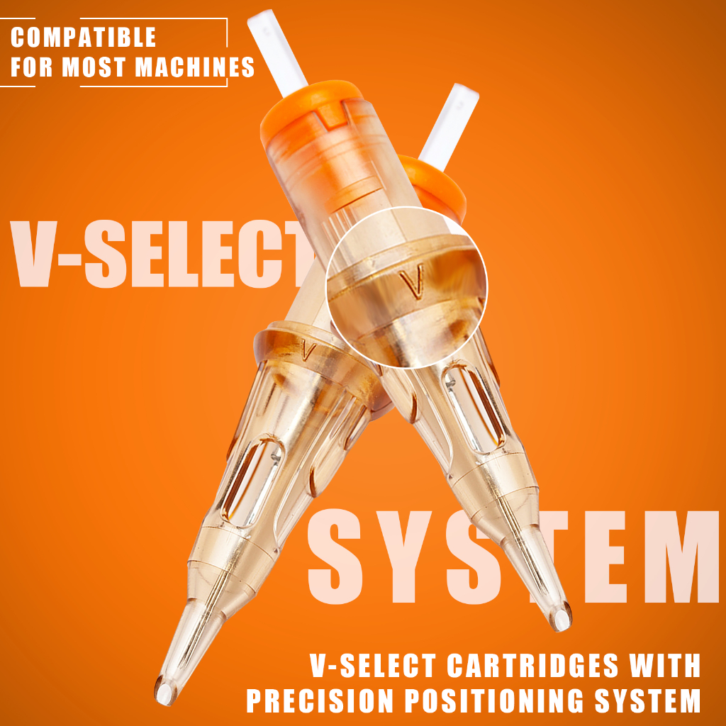 EZ V-Select Tattoo Cartridge Kim xăm #10 0.30m m #12 0.35mm Magnum / Bóng tròn Phụ kiện hình xăm Makup vĩnh viễn 20 Cái / hộp