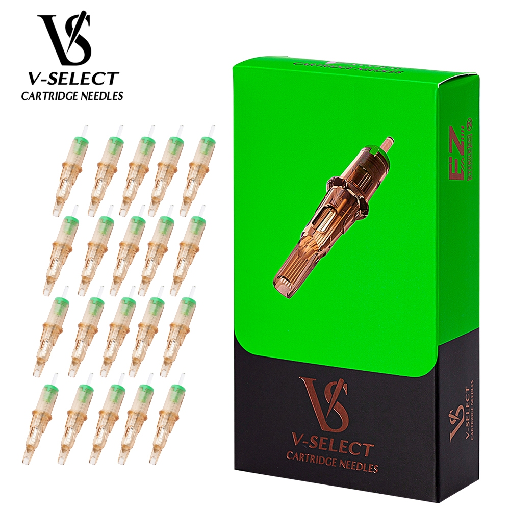 EZ V-Select Tattoo Cartridge Kim xăm #10 0.30m m #12 0.35mm Magnum / Bóng tròn Phụ kiện hình xăm Makup vĩnh viễn 20 Cái / hộp