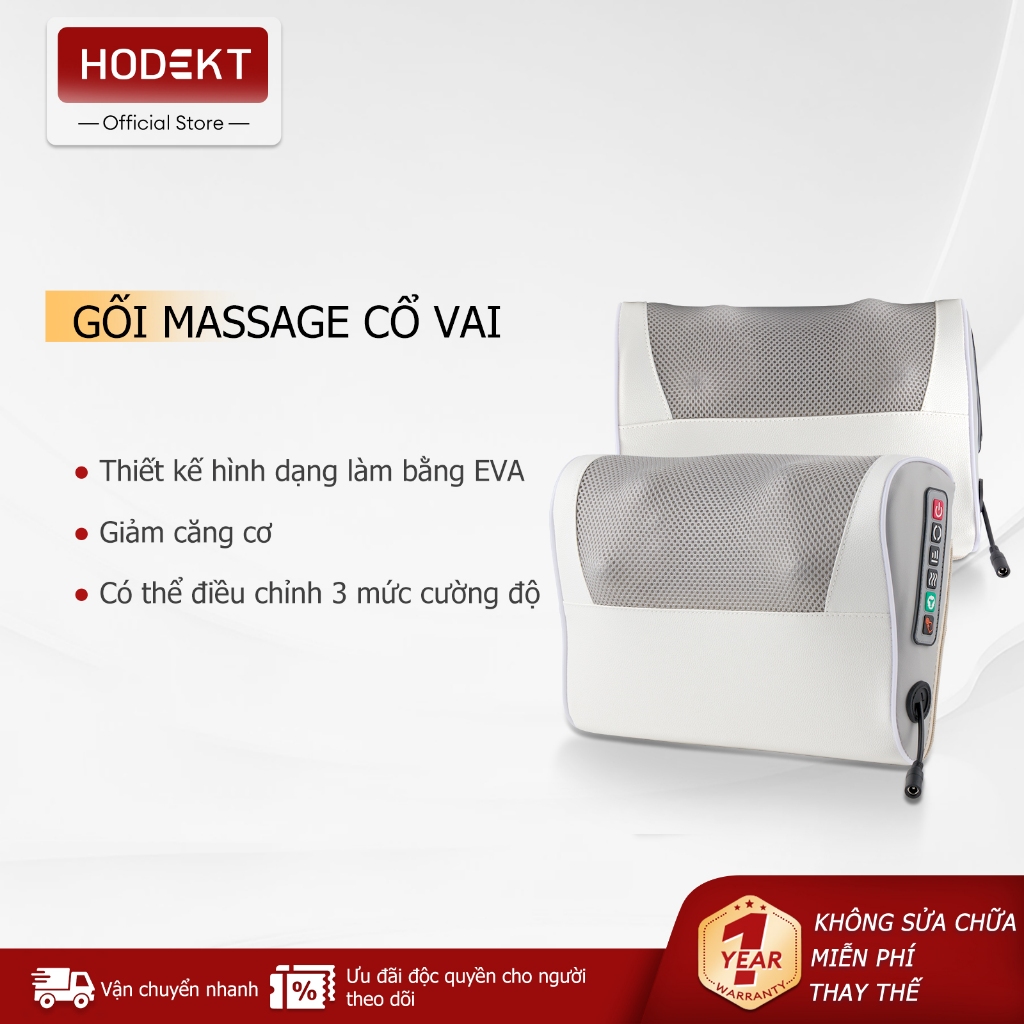 Gối Massage HODEKT Đa Năng Toàn Thân Giảm Đau Lưng Cổ Mỏi Cơ Thư Giãn