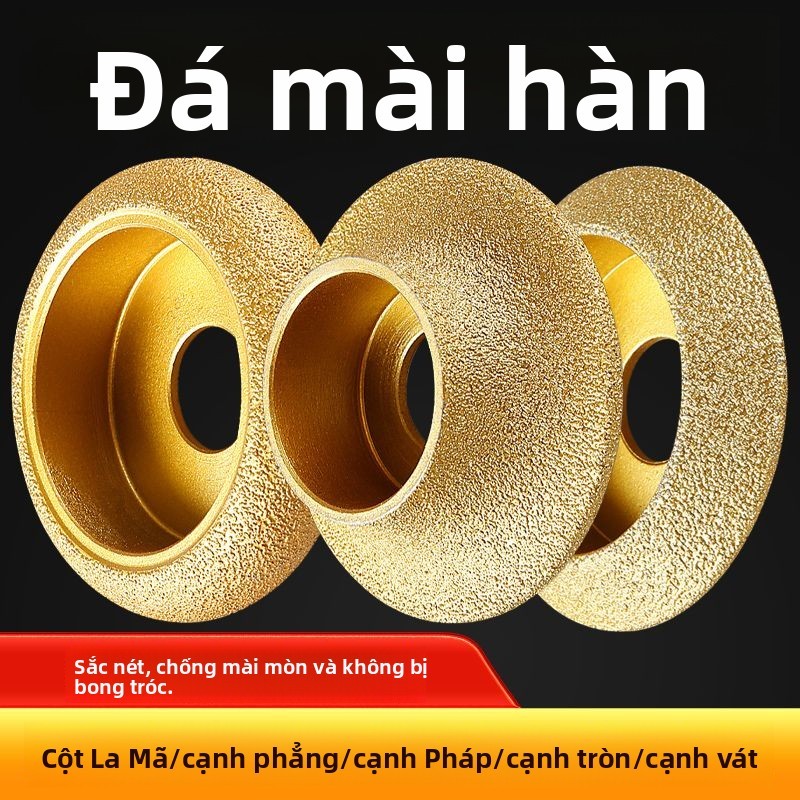 Đá Cắt Cạnh Bánh Xe Đá Cẩm Thạch Đá Granite Cắt Lát Chamfering Dụng Cụ Tiện Dụng Có Rãnh Mài Vòng Cung Máy Mài Góc Đầu Mài