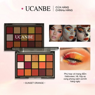 UCANBE Đầy Màu Sắc 15 Sắc Màu Phấn Mắt Bảng Trang Điểm, Cam Đỏ Shimmer Matte Kim Loại Sắc Tố Cao Trung Tính Đậm Chống Thấm Nước Mắt Kem Pha Trộn Halloween Trang Điểm Pallet Se