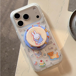 Ốp điện thoại họa tiết thỏ có giá đỡ tương thích với iPhone 11 12 Pro 13 Pro Max 15 Pro Max 14 16 Pro 16 Plus 17 Air 17 Pro 17 Pro Max