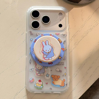 Ốp điện thoại họa tiết thỏ có giá đỡ tương thích với iPhone 11 12 Pro 13 Pro Max 15 Pro Max 14 16 Pro 16 Plus 17 Air 17 Pro 17 Pro Max
