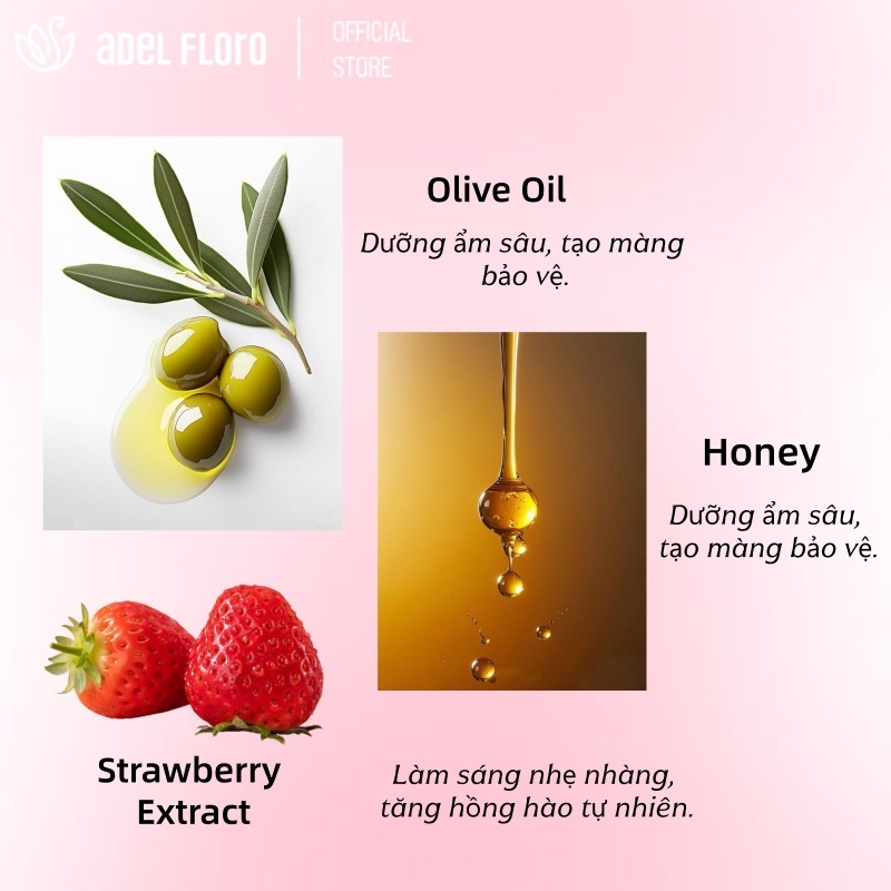 🍓Son Dưỡng Môi BalmZest Adel | Dưỡng Ẩm Sâu Mềm Môi, Dùng Làm Lót Son Màu Lên Chuẩn Đẹp Tự Nhiên