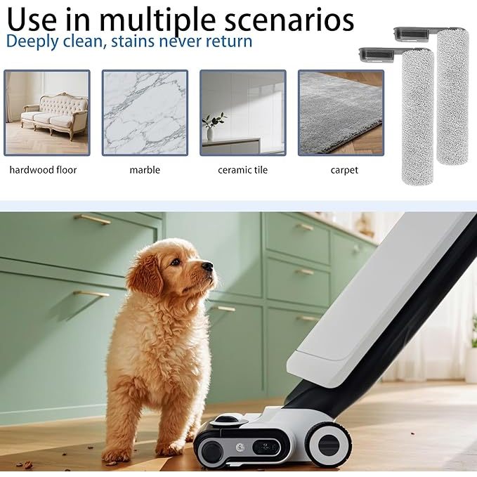 Tương thích cho Roborock Flexi / Flexi Pro Phụ tùng thay thế Phụ kiện bàn chải con lăn mềm Bộ lọc có thể giặt được(Roborock Flexi Lite model not available)