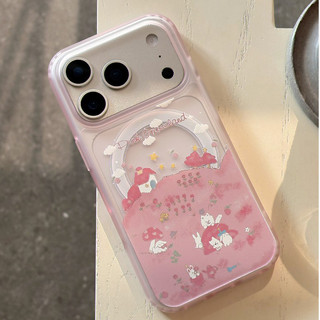 Ốp điện thoại họa tiết hoa và thỏ màu hồng có giá đỡ tương thích với iPhone 11 12 Pro 13 Pro Max 15 Pro Max 14 16 Pro 16 Plus 17 Air 17 Pro 17 Pro Max