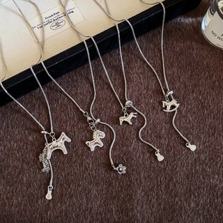 Mặt dây chuyền zircon pony tối giản, độc đáo - Trang sức sang trọng cho nữ
