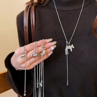 Mặt dây chuyền zircon pony tối giản, độc đáo - Trang sức sang trọng cho nữ