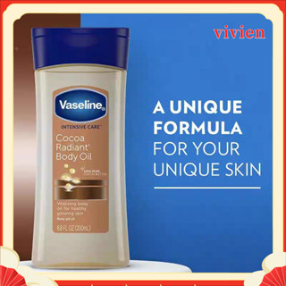 Vaseline Chăm sóc chuyên sâu Ca cao rạng rỡ cho da phát sáng Dầu cơ thể Chăm sóc lâu dài Dầu tinh chất cơ thể 200ml, Dưỡng ẩm không nhờn