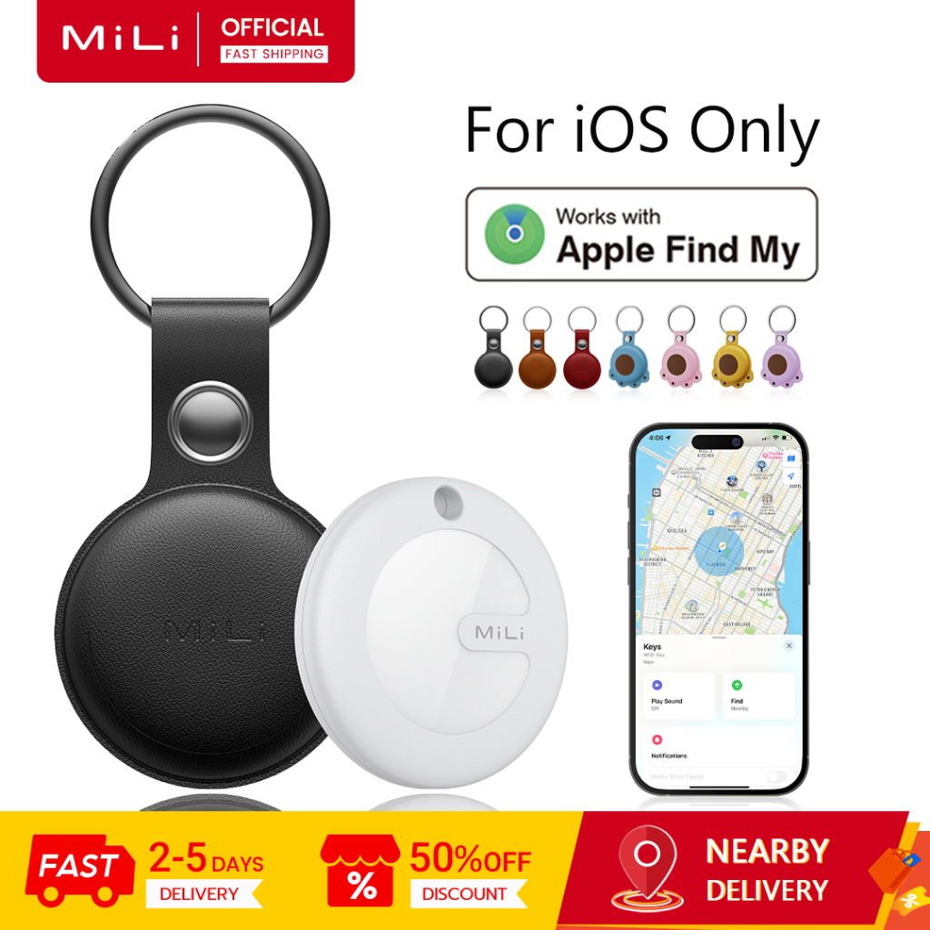 MiLi MiTag Bluetooth Tracker, Công cụ tìm chìa khóa và định vị thú cưng cho chìa khóa, túi xách và hơn thế nữa, Phạm vi lên tới 120m, Chống nước, Công cụ tìm điện thoại, Tương thích với iOS
