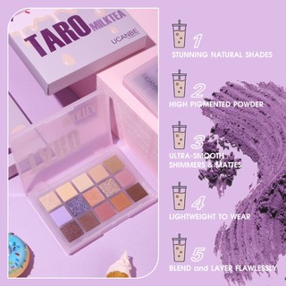 【15 Màu Bảng Mắt】UCANBE Taro Milk Tea Phấn Mắt - Phong Cách Kỳ Ảo: Ánh Kim Rực Rỡ, Phấn Matte Tông Tím, Hồng Pastel