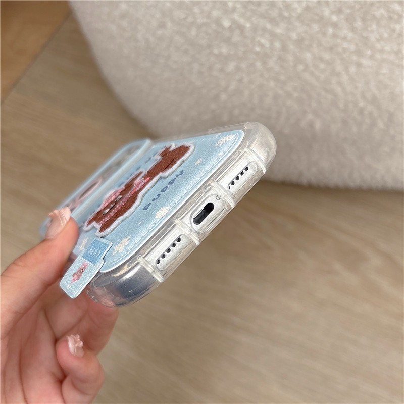 Ốp điện thoại chất liệu PU thêu mèo và chó cho iPhone 17 Pro max 16 Pro max