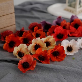 Hoa Hải Quỳ Giả 7cm Hoa Anh Túc Lụa Trang Trí Đám Cưới DIY Phụ Kiện Handmade Decor Nhà Cửa Chụp Ảnh 20 Chiếc Đầu Cành Rời Vintage Đa Dạng Màu Sắc Anemone Poppy Artificial Silk Flower Heads Wedding Party Decoration Crafting Supplies Home Ornament