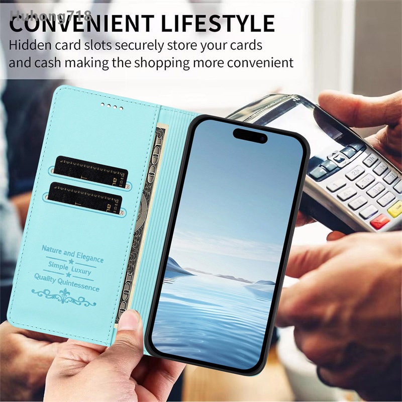 Ốp Lật Từ Tính Cho IPhone 16 17 Air Pro Max Plus Có Giá Đỡ Thẻ Chức Năng Silicon Mềm Bảo Vệ Toàn Diện Vỏ Kinh Doanh