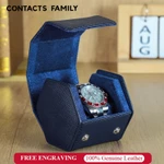 CONTACTS FAMILY 4 Màu Saffiano Da Thật Chính Hãng Bao Da - Túi Đồng Hồ Du Lịch Di Động Có Miếng Lót Da Lộn Bảo Vệ — ảnh 1