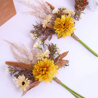 Hoa Giả Decor Bó Dahlia Cúc Daisy Cỏ Lau Khô Trang Trí Nhà Cửa Cao Cấp Đẹp Như Thật Phong Cách Bắc Âu Vintage Mùa Thu Chụp Ảnh Đám Cưới Studio Phòng Khách Ban Công Cây Nhựa Lụa Sang Trọng Phụ Kiện Cắm Tiệc Quà Tặng Thẩm Mỹ Reed Pampas Retro