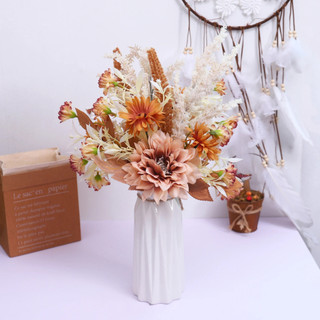 Hoa Giả Decor Bó Dahlia Cúc Daisy Cỏ Lau Khô Trang Trí Nhà Cửa Cao Cấp Đẹp Như Thật Phong Cách Bắc Âu Vintage Mùa Thu Chụp Ảnh Đám Cưới Studio Phòng Khách Ban Công Cây Nhựa Lụa Sang Trọng Phụ Kiện Cắm Tiệc Quà Tặng Thẩm Mỹ Reed Pampas Retro