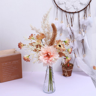 Hoa Giả Decor Bó Dahlia Cúc Daisy Cỏ Lau Khô Trang Trí Nhà Cửa Cao Cấp Đẹp Như Thật Phong Cách Bắc Âu Vintage Mùa Thu Chụp Ảnh Đám Cưới Studio Phòng Khách Ban Công Cây Nhựa Lụa Sang Trọng Phụ Kiện Cắm Tiệc Quà Tặng Thẩm Mỹ Reed Pampas Retro