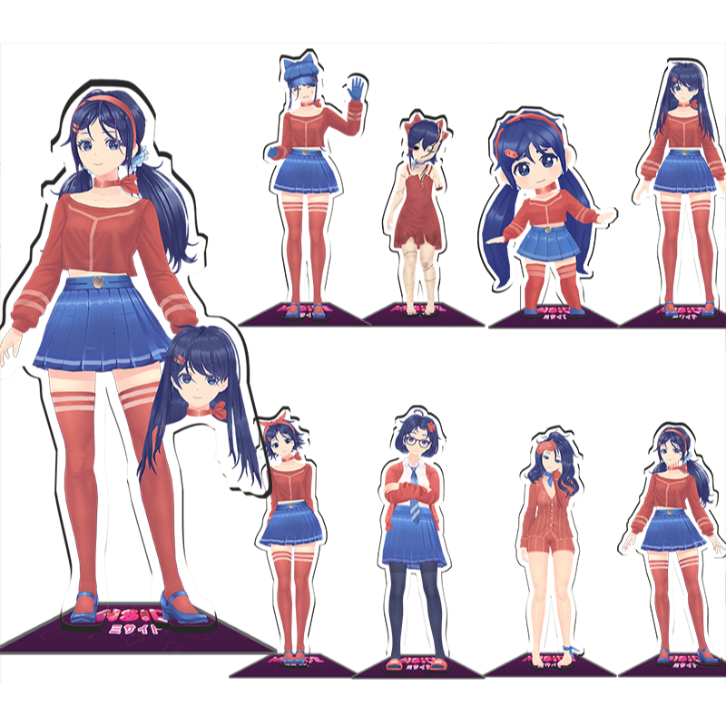 Mũ trò chơi Miside Mita Anime & Hình đứng Acrylic Miyu, Hàng hóa nhân vật dễ thương, Quà tặng cho người hâm mộ