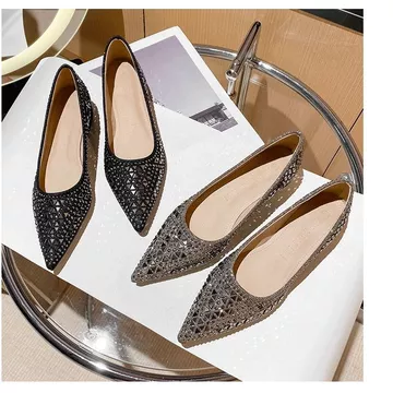 Size 34-43 Giày Cao Gót Nữ, Giày Cao Gót Thấp 3 CM Plus Size Giày Đế Mềm Giày Nhọn Giày Làm Việc Đa Năng, Giày Đậu, Giày Nữ Đi Lại