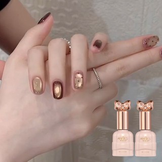 [ANNIES] Golden Palm Cat 's Eye Nail Polish Keo Phong Cách Mới Thu Đông Caramel Hạt Thủy Tinh Mắt Mèo Bộ Làm Móng Tay
