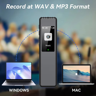 Máy ghi âm kỹ thuật số Bút phát lại Máy nghe nhạc MP3 Di động Kích hoạt bằng giọng nói Ghi âm thanh cho cuộc phỏng vấn cuộc họp