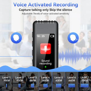 Máy ghi âm kỹ thuật số Bút phát lại Máy nghe nhạc MP3 Di động Kích hoạt bằng giọng nói Ghi âm thanh cho cuộc phỏng vấn cuộc họp