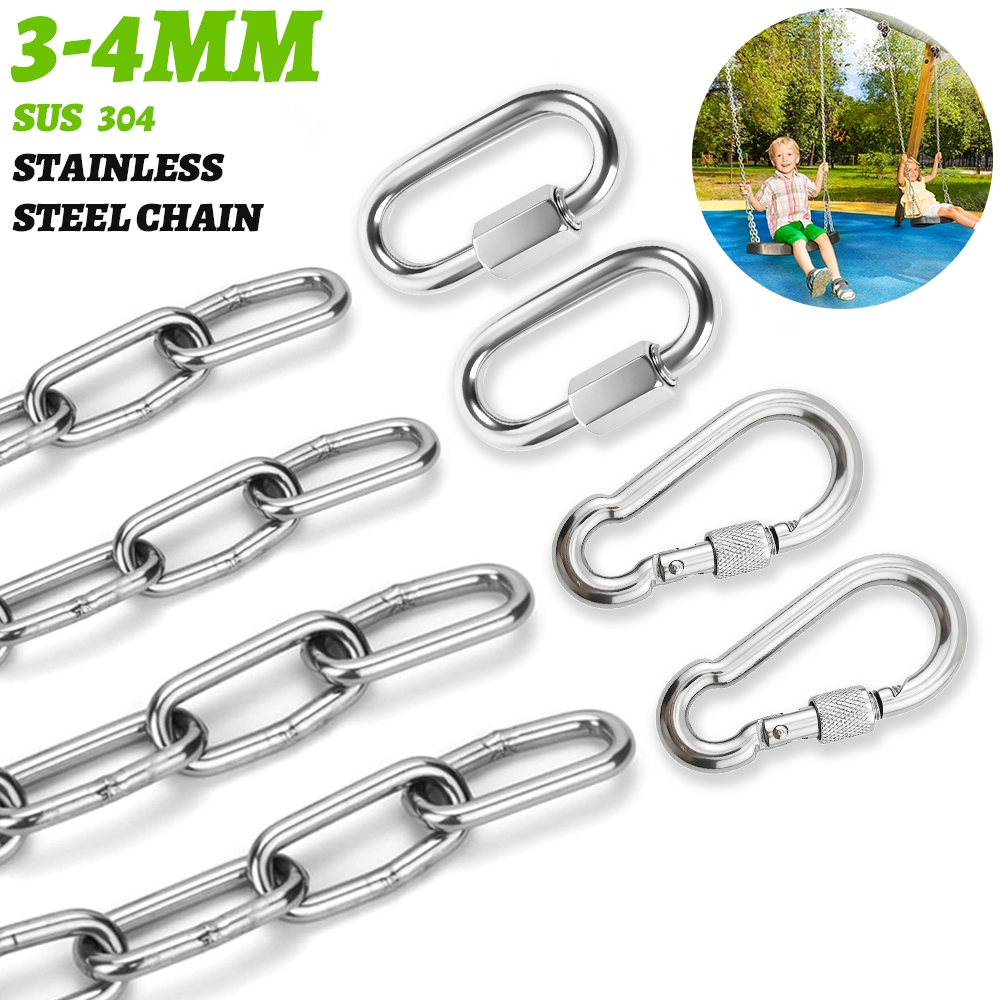 Dây chuyền thép 304 hạng nặng 3 / 4mm - Khóa khóa chống gỉ cho ghế treo / Xoay / Sử dụng ngoài trời 1-3M