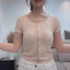 Áo thun ngắn tay có ren Modal dành cho nữ Áo thun trơn màu trơn thể thao cổ tròn có độ đàn hồi cao