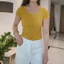 Áo thun ngắn tay có ren Modal dành cho nữ Áo thun trơn màu trơn thể thao cổ tròn có độ đàn hồi cao