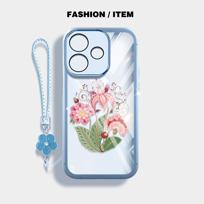 Ốp Điện Thoại YBD Cho OPPO A6C A5i A5X A5 Pro A3X 5G 4G A3 NFC A40 A40M A60 5G Hoa Cúc Nhiệt Đới Hồng Có Dây Dệt