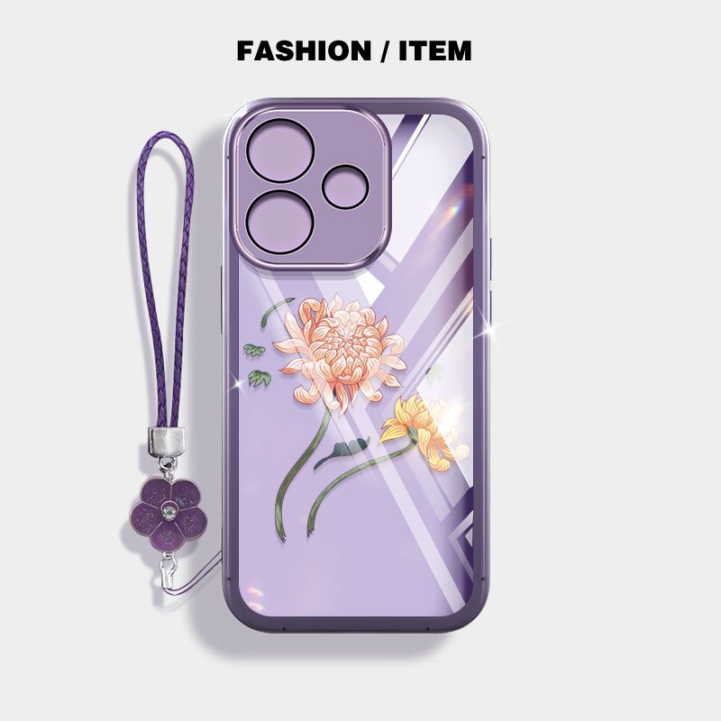 Ốp Điện Thoại YBD Cho OPPO A6C A5i A5X A5 Pro A3X 5G 4G A3 NFC A40 A40M A60 5G Hoa Cúc Nhiệt Đới Hồng Có Dây Dệt