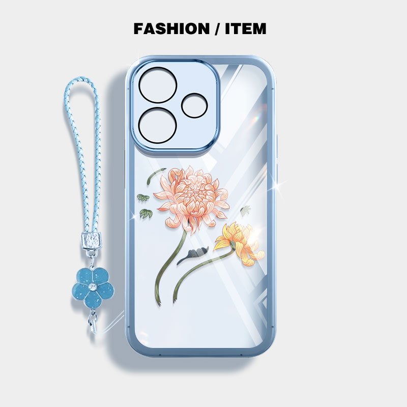 Ốp Điện Thoại YBD Cho OPPO A6C A5i A5X A5 Pro A3X 5G 4G A3 NFC A40 A40M A60 5G Hoa Cúc Nhiệt Đới Hồng Có Dây Dệt