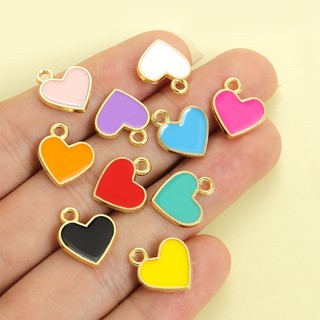 Mặt Dây Chuyền Hình Trái Tim Mini - Set 10 Màu Sắc Hấp Dẫn, Phù Hợp Làm Vòng Cổ, Vòng Tay, Bông Tai - Quà Tặng Ngày Lễ Tình Nhân