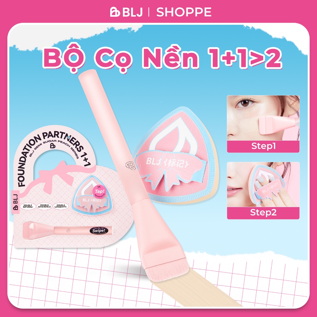 Combo Cọ Mút Tán Kem Nền BLJ Bộ Cọ Trang Điểm Cá Nhân 1+1 Mềm Mại Tán ...